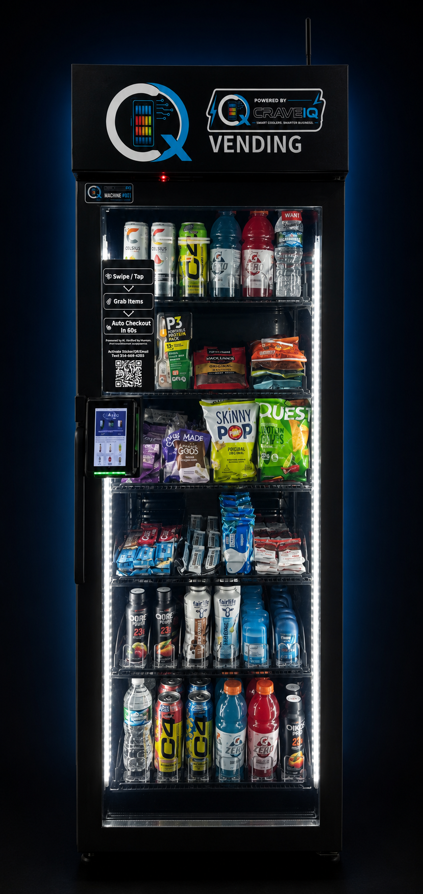 Fully stocked CraveIQ smart cooler